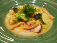 「牡蠣と蕪 トリュフクリームのおうどん」@北新地本通り つるとんたん 琴しょう楼の写真