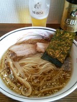 「中華そば650円+ビール」@中華そば 尋の写真