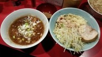 「つけめん(ドロドロ)(ニンニク、脂)(あつもり)＋魚粉」@麺屋 鳳の写真