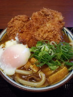 「Ｗカツカレーうどん（並）590円+温泉玉子60円」@丸亀製麺 足立店の写真