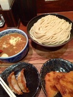 「期間限定 生姜つけ麺780円大盛同額ハムカツ揚げ餃子各100」@つけ麺専門店 三田製麺所 五反田店の写真