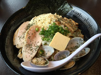 「【限定】アサリの伊風まぜそば（鶏茶漬け付）800円」@麺屋 天海の写真