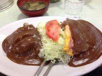 「サンデーセット＋辛さ10倍【1080円】」@スタミナカレーの店 バーグ 弥生町店の写真