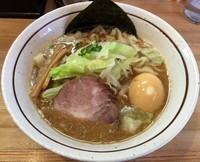 「魚介とんこつ＋味玉（￥700＋￥100）」@麺屋 万年青の写真