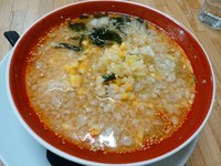 「らーめん＋餃子＋ライス(辛味噌・辛さ3・こってり)798円」@まてんろうの写真