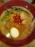 「味噌赤丸（バターコーン・味玉トッピング）」@一風堂 名古屋平針店の写真