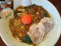 「【限定】インドのあえめん￥830＋ビール￥310＝￥1140」@UNDER GROUND RAMENの写真