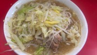 「ラーメン・麺少な目（６００円）ニンニク」@ラーメン二郎 三田本店の写真