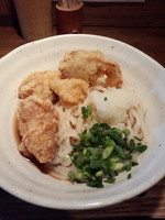 「とり天ぶっかけ480円」@UDON BUZEN 新橋店の写真