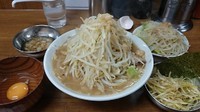 「ラーメン ヤサイどでん(旧多め)アブラ生卵味ネギ」@ラーメンの店 どでん 北浦和店の写真