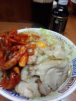 「汁なし＋玉ねぎキムチ」@ラーメン二郎 亀戸店の写真