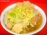 「小ラーメン+うずらの卵 「ニンニク」(800円)」@ラーメン二郎 茨城守谷店の写真