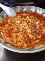 「南ばん麺（メチャ辛・麺カタ・水菜ぬき￥750）」@南ばん亭の写真