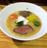 「ジビエのスープ味噌仕立て冬野菜をそえて　@900円(限定)」@らーめん侘助の写真