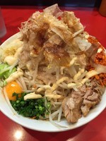 「まぜそば、全増し、辛揚げ、ガリマヨ」@用心棒Ⅱ階の写真