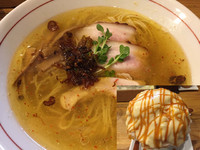 「塩中華そば750円、焼芋キャラメルかき氷500円」@麺屋KABOちゃんの写真