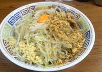 「汁なし 690+100円麺少なめ、ニンニク半分ヤサイカラメ」@ラーメン二郎 亀戸店の写真