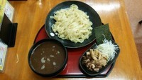 「つけ麺(特製平打ち麺)(あつもり)+味付け煮卵」@くりの木 上尾店の写真