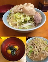 「ラーメン＋生とじ玉子(かつお出汁刻み海苔入り)」@ラーメン二郎 新橋店の写真