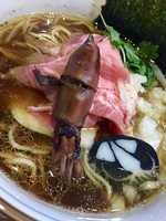 「【気まぐれ限定】大王いかそば￥800＋〆のいか茶漬け￥200」@中華そば 四つ葉の写真