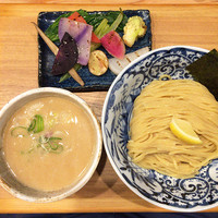 「有機野菜つけ麺 大250g」@つけ麺 竹川の写真