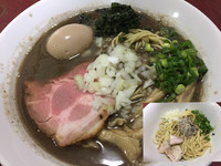 「【限定】濃厚烏賊煮干蕎麦780円。和え玉150円」@麺屋 むじゃきの写真
