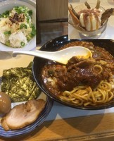 「限定 牛スジレッドカレー＋ライス＋季節のアイス」@麺屋 扇 SENの写真