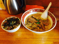 「くもたま麺 730+海苔チャーシュー丼 200 ランチ時割引」@らーめん臺大の写真