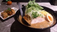 「超濃厚みそラーメン+揚げぎょうざハーフ(クーポンサービス)」@麺処 かっすい55の写真
