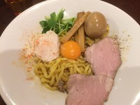 「味玉まぜそば＋焼酎」@麺匠 MONACOの写真