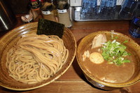 「つけ麺（大盛無料300ｇくらいかな）＋肉増し＋味玉￥1100」@ベジポタつけ麺 えん寺の写真