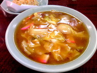 「広東麺　半チャーハン」@中華・軽食 菊屋の写真