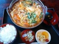 「チゲ鍋うどん(御飯・漬物付)1,190円」@うどん茶屋なおいの写真