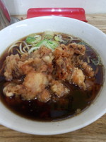 「ジャンボゲソ天340円」@一由そば 日暮里店の写真