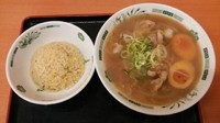 「肉そば＋半チャーハンセット」@熱烈中華食堂 日高屋 阪急大井町ガーデン店の写真