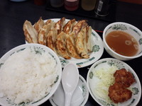 「Ｗ餃子定食（唐揚げ）620円」@日高屋 日暮里東口店の写真