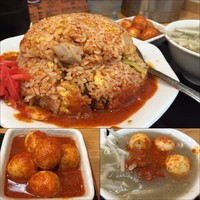 「チンピラチャーハン750円（味噌スープ）チンピラ玉子150円」@味噌麺処 花道庵の写真