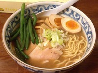 「味玉らーめん(濃厚魚介)＋いんげん(750円＋50円)」@一刀斎の写真