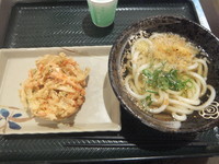 「かけ小130円+ヘルシーかき揚げ140円＝270円」@はなまるうどん イオンモール土浦店の写真