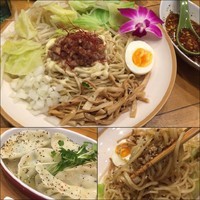 「ピリ辛まぜSOBA 790円＋ビール＋水餃子」@麺屋 Hulu-luの写真