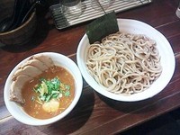 「味玉・肉入り辛つけ麺（胚芽麺大盛りあつもり）」@麺屋 えん寺の写真