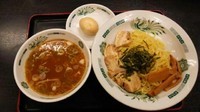 「和風つけ麺(あつもり)＋味付け玉子」@日高屋 大森東口店の写真