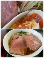 「味玉入り贅沢焼牛らぁ麺(醤油)大盛」@牛骨らぁ麺 マタドール 本店の写真