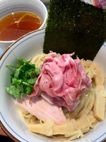 「【気まぐれ限定】あっさり鶏つけそば￥800」@中華そば 四つ葉の写真