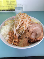 「油そば ニンニク 野菜 魚粉 玉ねぎ増し増し カラメ」@らーめん☆王子の写真