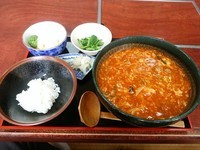 「【あんかけカルビうどん定食864円】→500円」@焼肉 手打ちそば 利伸の写真