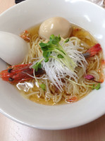 「桜香る天使の海老そば 冷やし(限定)➕味玉」@中華そば よしかわの写真