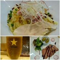 「アンチョビの油そば￥750＋合鴨スモークの炙り￥500＋他」@麺庵 小島流の写真