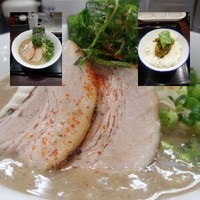 「【限定】濃厚魚介煮干しラーメン＋お魚チキンカレーめし」@ラーメン愉悦処 似星の写真