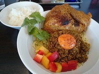 「【限定】カレーまぜそば(半ライス付)900円」@味噌麺 伝堂の写真